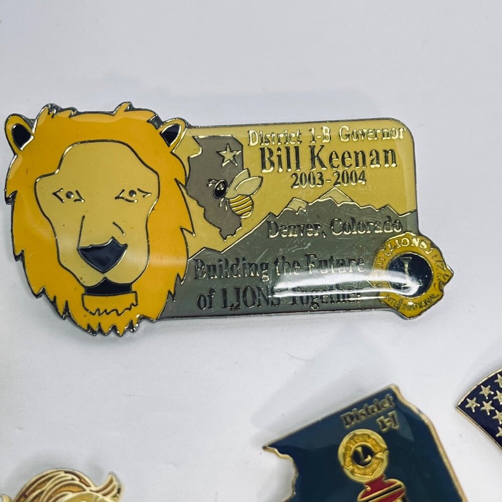 Lot Of 8 Vintage Lions Club Hat/Lapel Pins - District Governor Designs (6130) - Picture 2 of 10
